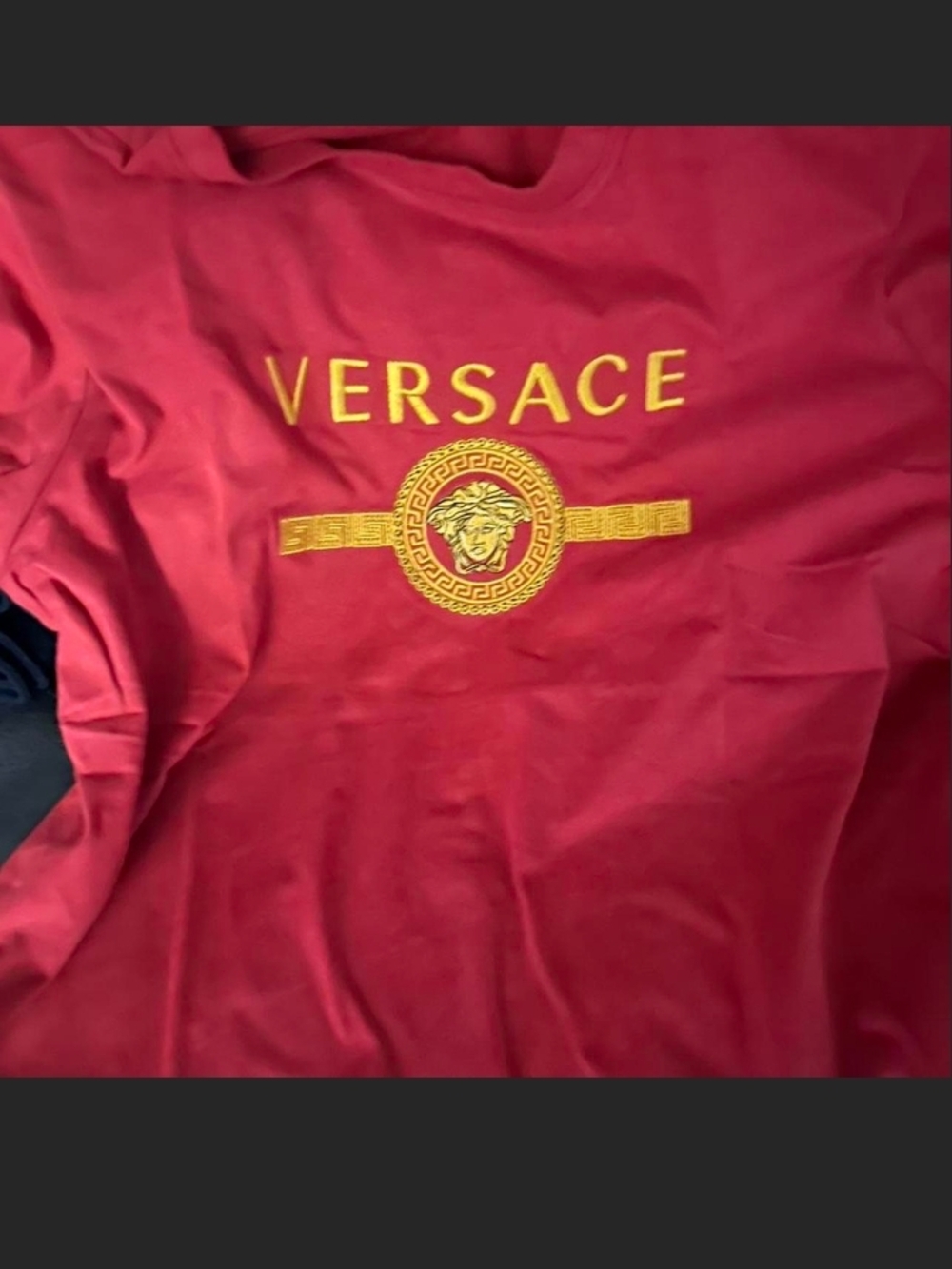 Versace Black and Red Graphic Tee